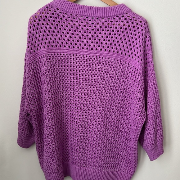 J.crew sweater with crocheted shoulder buttons. Pit to pit 22” length 24” - Picture 6 of 6